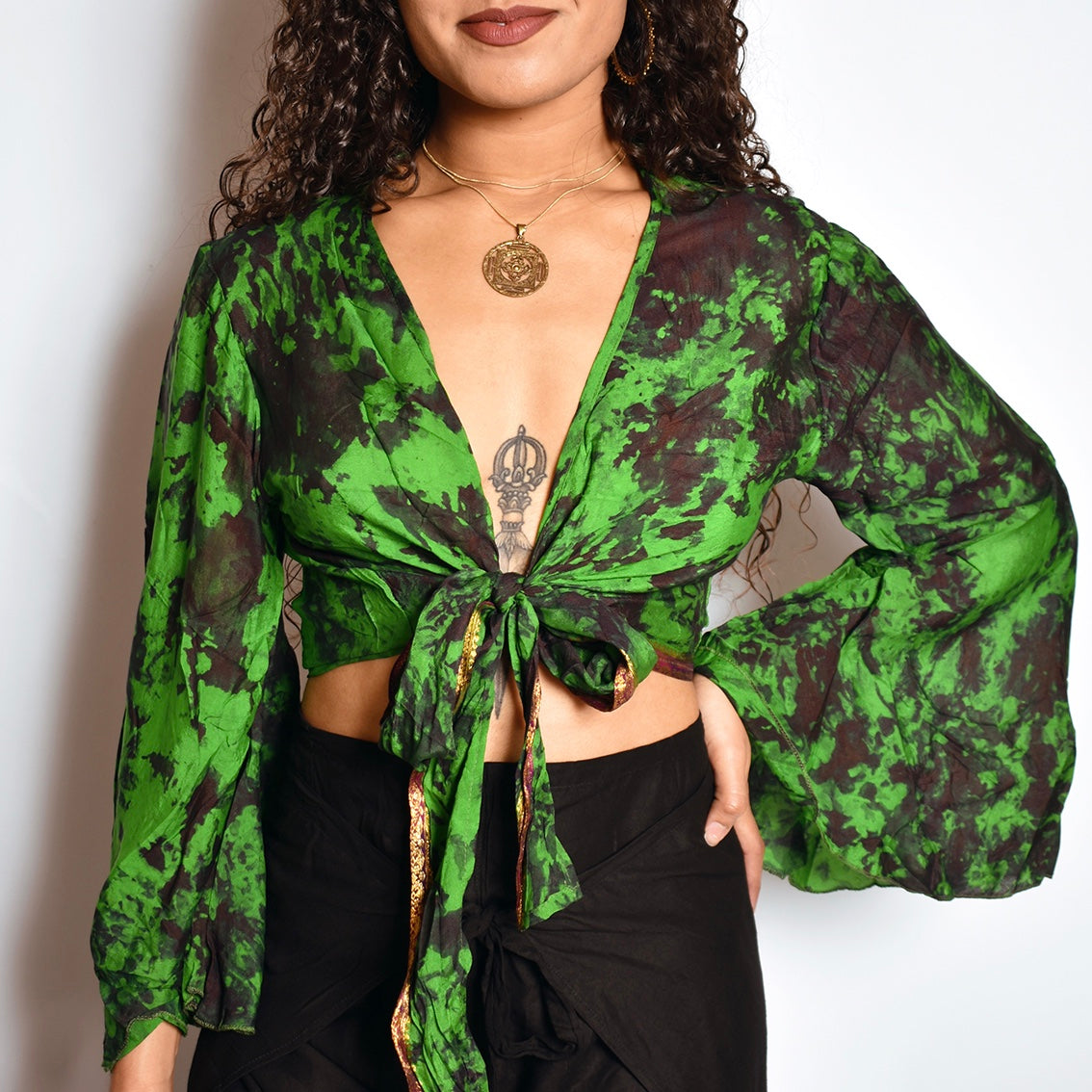 Ivy Kiara Tie Dye Wrap Top