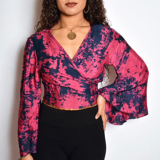 Strawberry Lassi Kiara Tie Dye Wrap Top