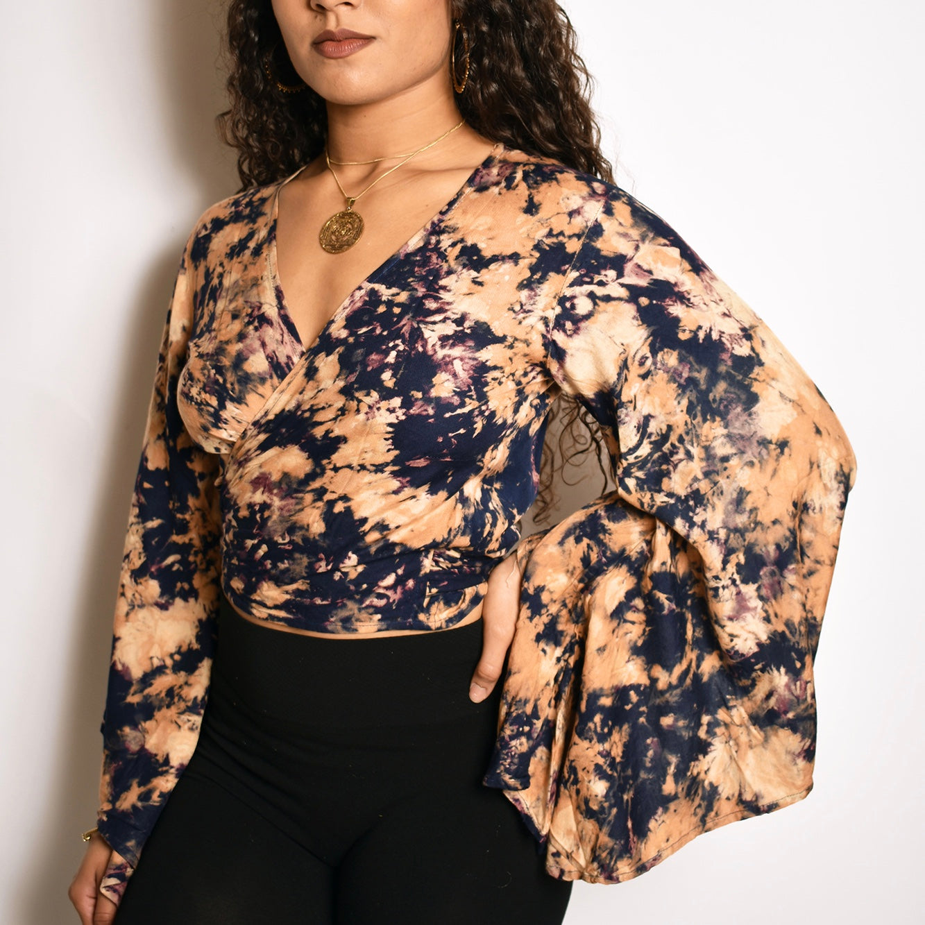 Brown Sugar Shanaya Tie Dye Wrap Top