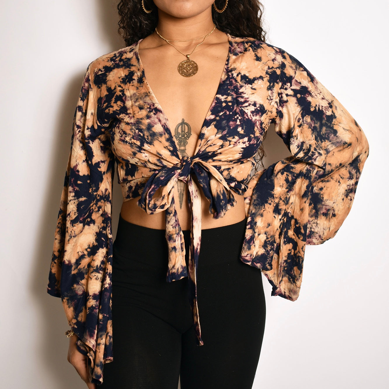 Brown Sugar Shanaya Tie Dye Wrap Top