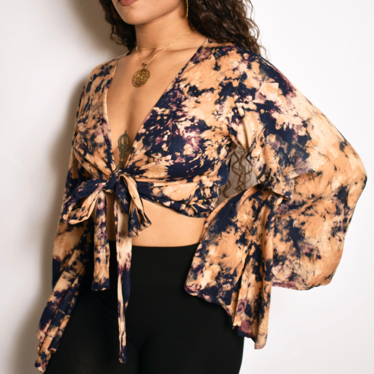 Brown Sugar Shanaya Tie Dye Wrap Top