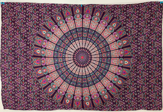 Purple Geometric Mandala Tapestry Small