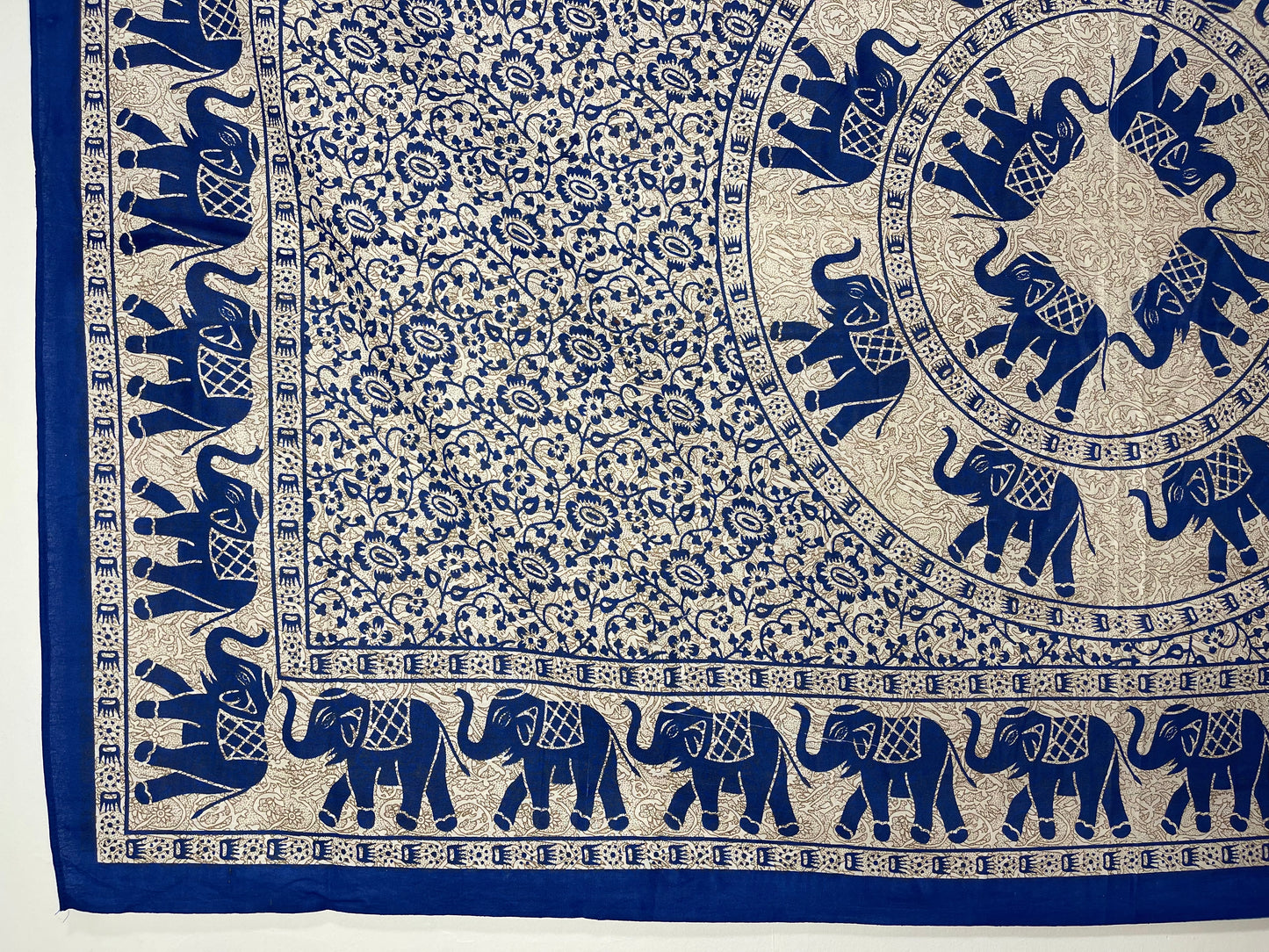 Blue Elephant Mandala Tapestry Small